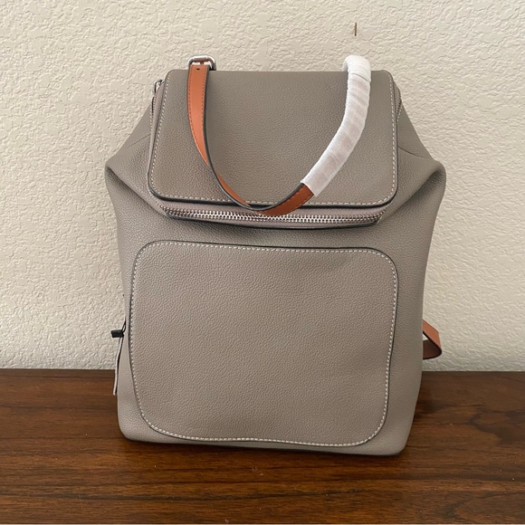 None Handbags - **FLAW Gray Brown Tan Colorblock Goya Satchel Convertible Backpack B3